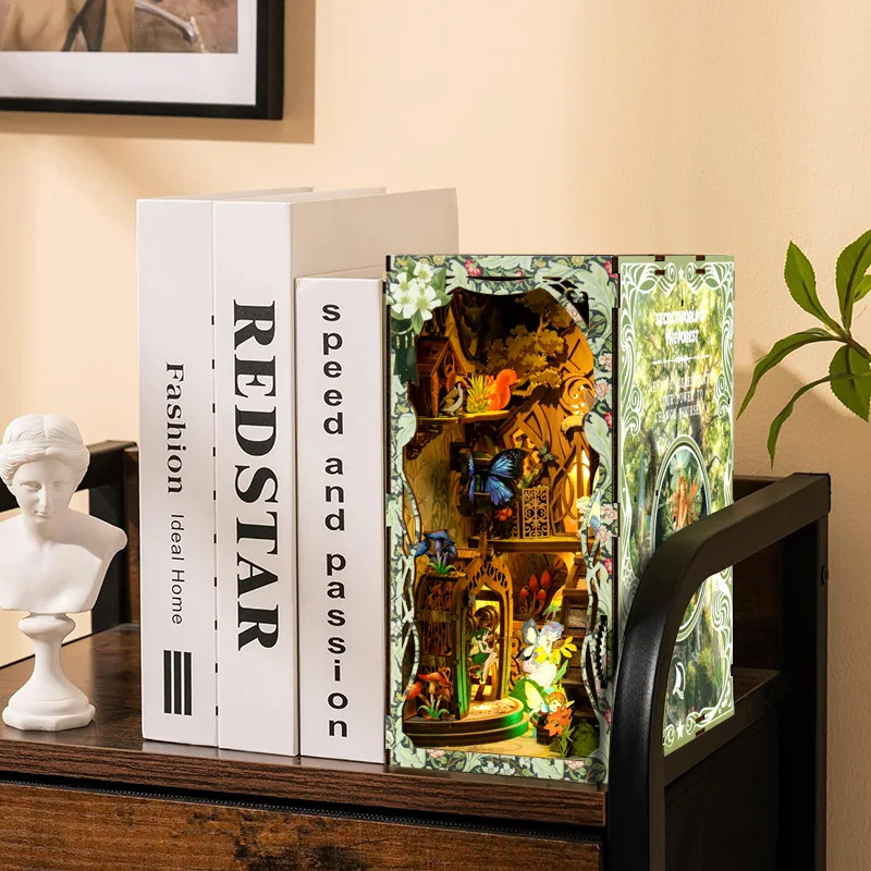 DIY Wooden 3D Book Nook Puzzle - Diy Wooden Book Nook Kit Shelf Insert recension och pris