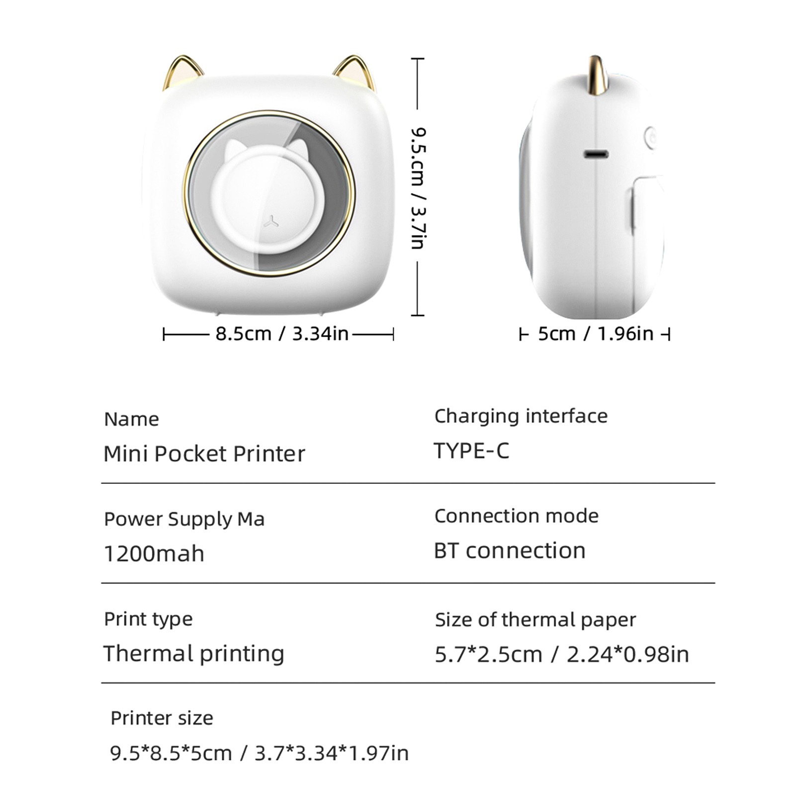 【New】C23 Portable Thermal Prin - Mini Pocket Thermal Printer Paper Roll recension och pris