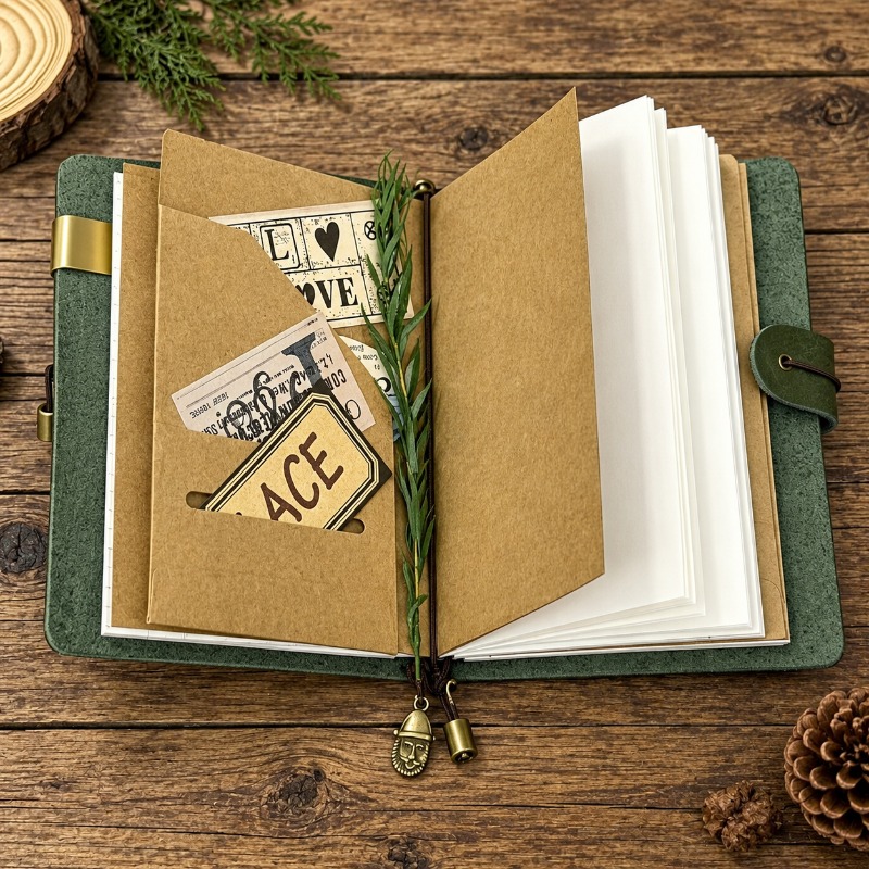 A7 A6 Pueblo Forest Green Fros - Vintage Leather Journal Notebook recension och pris