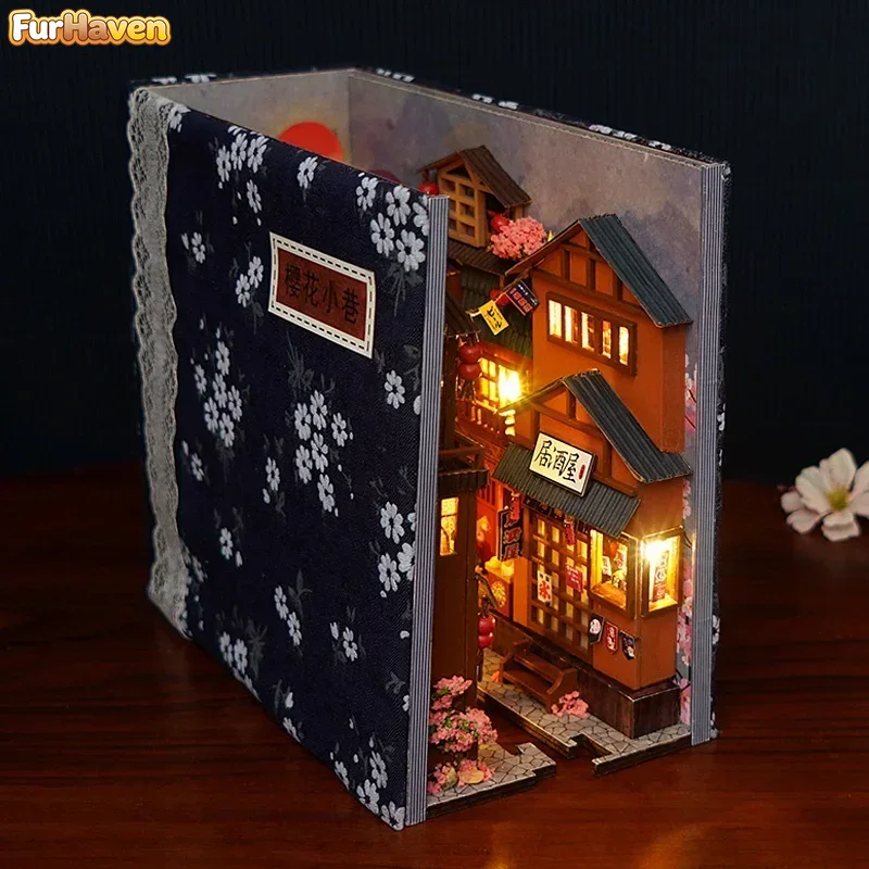 DIY Wooden Japanese Store Book - Diy Wooden Book Nook Kit Shelf Insert recension och pris