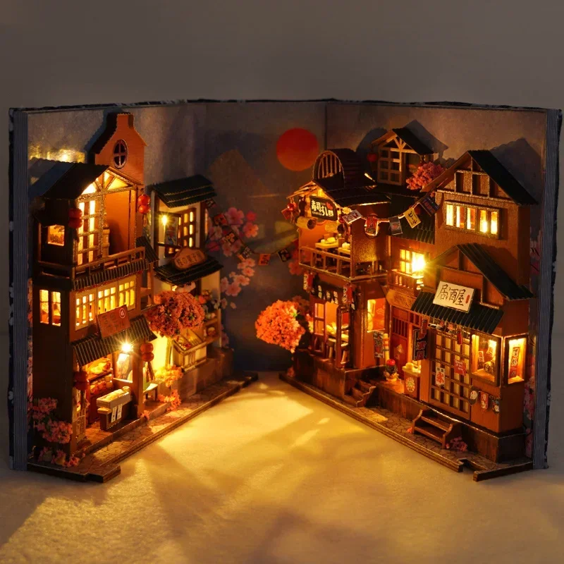 DIY Wooden Japanese Store Book - Diy Wooden Book Nook Kit Shelf Insert recension och pris