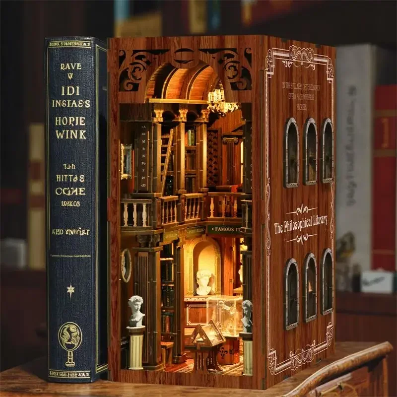 The Philosophical Library DIY  - Diy Wooden Book Nook Kit Shelf Insert recension och pris