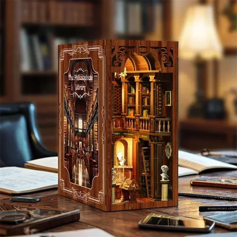 The Philosophical Library DIY  - Diy Wooden Book Nook Kit Shelf Insert recension och pris