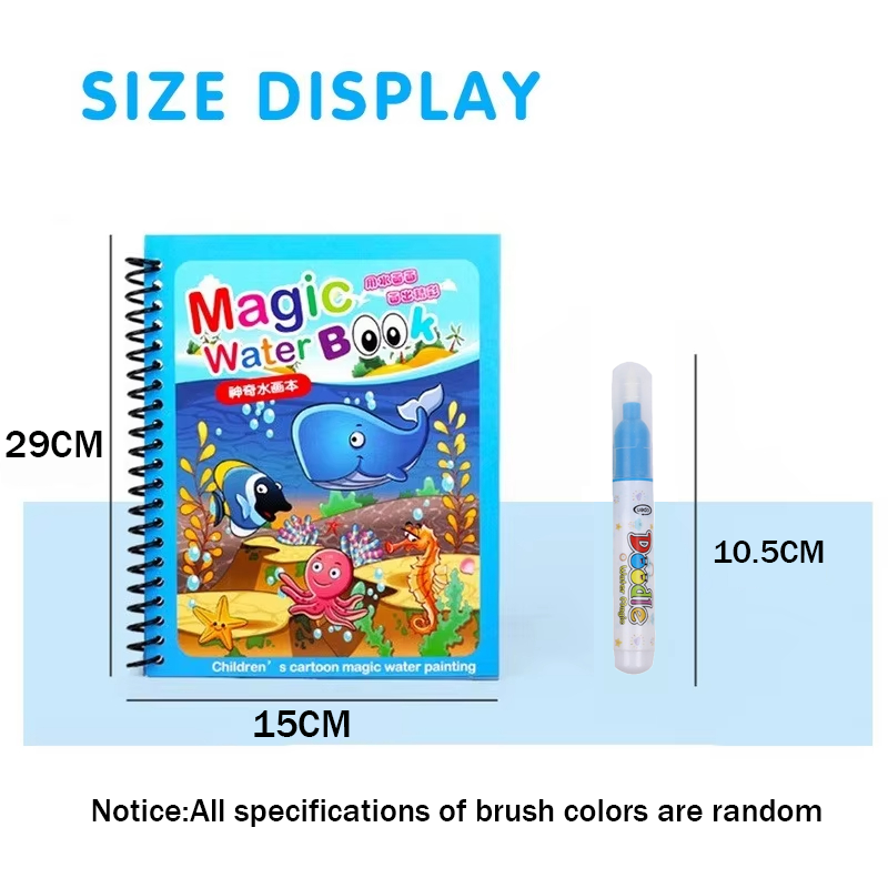 Reusable Coloring Water with W - Reusable Water Magic Coloring Book recension och pris