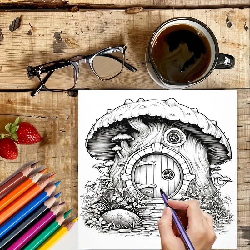 Coloring Book Fairy Door for A - Adult Coloring Book Stress Relief recension och pris