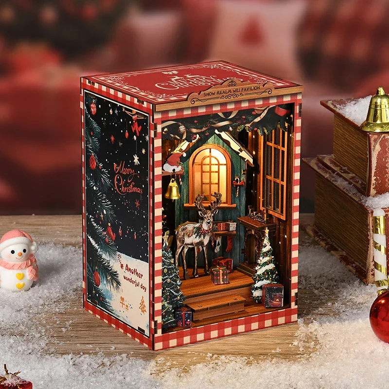 Miniature Model Kits Snow Real - Diy Wooden Book Nook Kit Shelf Insert recension och pris