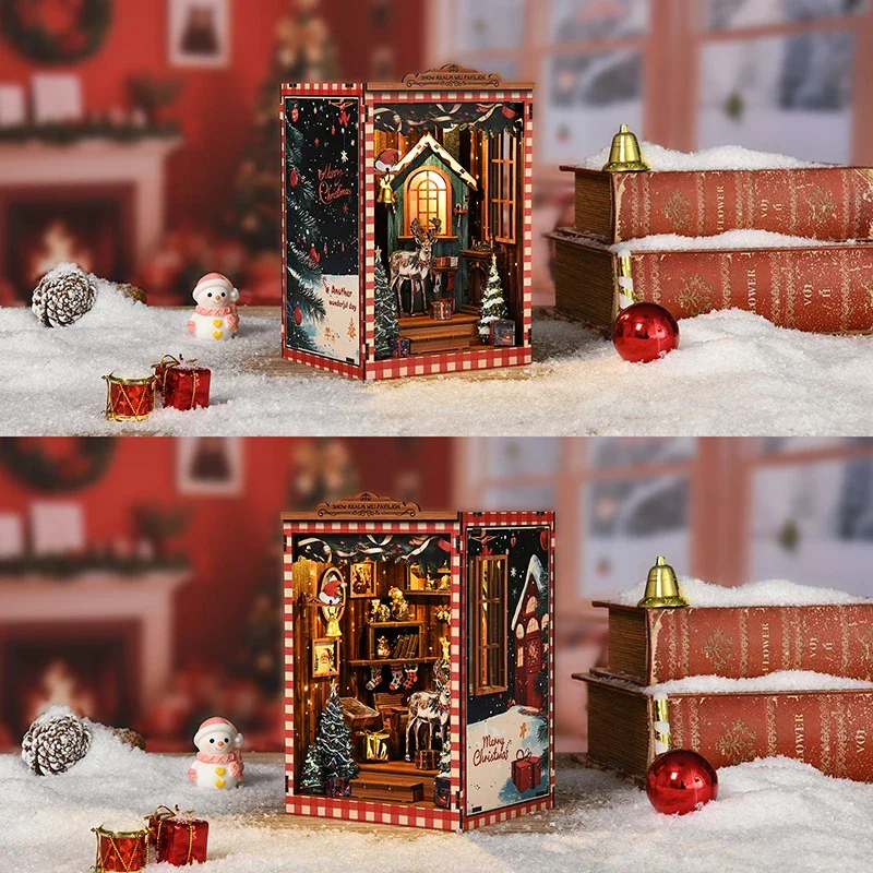 Miniature Model Kits Snow Real - Diy Wooden Book Nook Kit Shelf Insert recension och pris